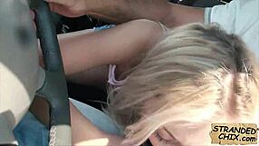 Katy Rose in hot car scene in public, spy cam action