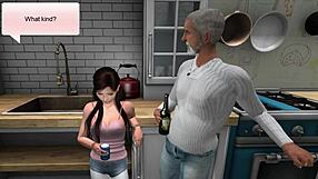 Second Life - Episod 5 - Kitchen Sex Session with Young Brunette