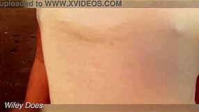 Big tits amateur flashing at sunset