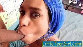 Sloppy deepthroat action with an amateur black beauty and her angry stepdad.