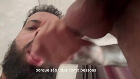 A bearded man gives blow jobs to 41 men in this video.
