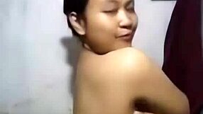 Young Khmer girl caught showering in steamy encounter