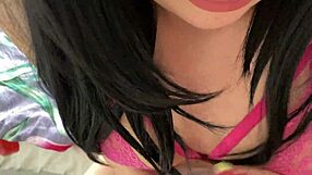 Close up of a hot scene of a blonde girl and her friend’s penis masturbation with a dildo