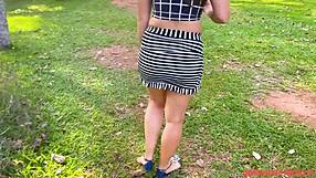 Natural tits beauty gets flogged and fucked in the ass at the carnival