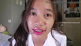 Naughty schoolgirl teen gets kinky with college crush