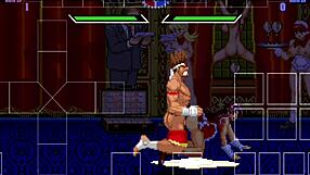 Joe Higashi and Athena Asamiya in a hot and steamy scene in Kof M U Gen