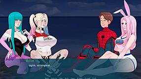 Truth or dare game at the beach with friends ends up in a steamy scene.