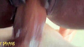 Big tits ebony milf moans loud during huge cumshot scene