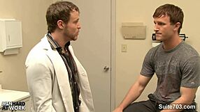A hot patient has sex with a gay doctor at work.
