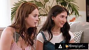 Beautiful Jane Wilde and her step-sisters in hot lesbian scene with their beautiful step-mom Penny Barber.