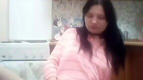 Beautiful young woman enjoys solo pleasure with hairbrush
