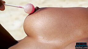 Angel Constance, an Indian MILF with big natural boobs, in a solo Playboy shoot.