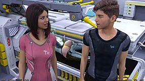 3D animated game with a beautiful girl with big boobs.