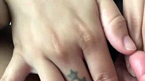 My cousin’s hand with stretchy lube while I masturbated her