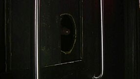 Helena Price in an explicit video where she sucks the cum out of a big black cock while her husband watches through a gloryhole.