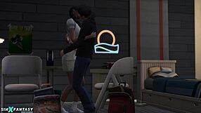 Teen Cassandra Goth Experiences Her First Time in 3D Sims 4 Adventure. A Unique Cartoon Journey Unfolds.
