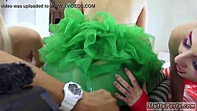 A teenage girl’s first experience of a party at night is shown in this video.