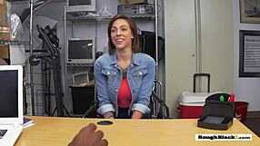 Hey, this sexy big titted chick got slammed on desk.