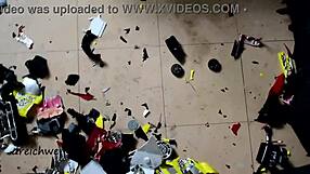 Young gay amateur crushes big cars in garage fetish porn