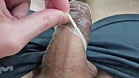 A bisexual amateur’s sensual solo performance with a condom mishap