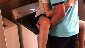 Hot milf has a steamy affair with her neighbor’s son in the laundry room
