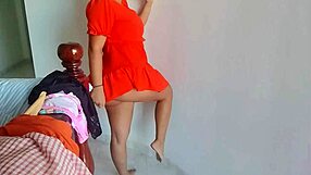 Beautiful woman showing off her big boobs and butt in a video