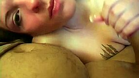 Petite slut gives a good handjob and even teases by ripping her clothes