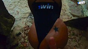 Hardcore outdoor action with an African stud and a teen