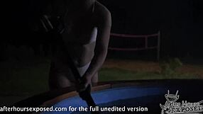 Skinny blonds and big tits in hot tub cum swap