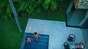 Uncut amateur action with poolside and anal play