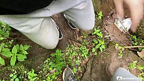 Girlfriend Gets Wild Facial in the Deep Dark Woods