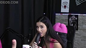 Karen's raw passion in sheer red lingerie and more