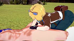 Gay League of Legends yaoi featuring big dick and blowjob