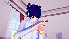 Beautiful anime with big tits and a big ass in 3D