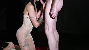 Naughty hottie gets covered in cum and jizz facial