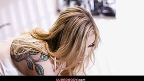 Aria Banks gets a sensual massage from her cute roommate Kali Rivers