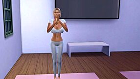 Femdom action in a hot yoga scene in The Sims 4