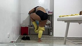 Amateur video of a hot black ass nurse in a hospital set