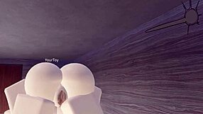 Lesbian scene in a Roblox condo with Kiwi and Saiko