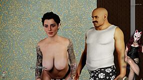 Big tits bouncing while being banged in a rough doggystyle scene in the animated series Tales from the Deep Eve