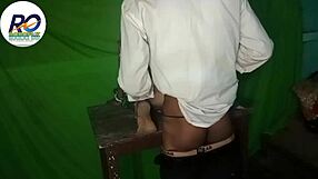 Indian bhabhi bent over for rough saree sex on the ranch