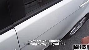 Beautiful girl has anal sex on the road in this amateur porn video