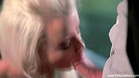 Beautiful brunette gets a hot BJ experience while being horny