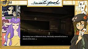Bodybuilder’s smooth and muscular body in a pool scene in an anime-style porn video