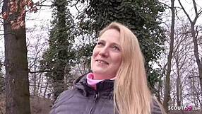German scout Sabrina gets rough street casting in Berlin