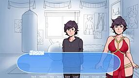 Stepmother and stepson have a hot shower together on a cold day