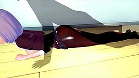 3D animated Asian teacher gets horny and masturbates