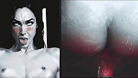 Sensual housewife rides a red dildo to intense pleasure