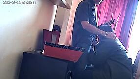 Office work turns into a steamy affair with the boss’s secretary giving him a blow job in front of the CCTV camera
