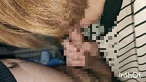 Newbie couple from Japan having sex outside with a handmade blowjob
